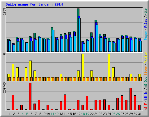 Daily usage for January 2014