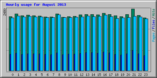 Hourly usage for August 2013