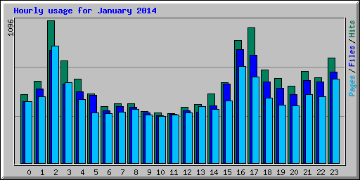 Hourly usage for January 2014